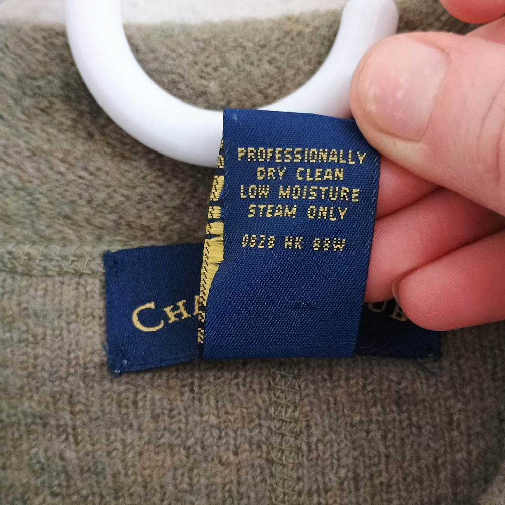 Vintage Charter Club 100% Pure New Wool Button Cardigan Olive Green Womans Small - Picture 8 of 8